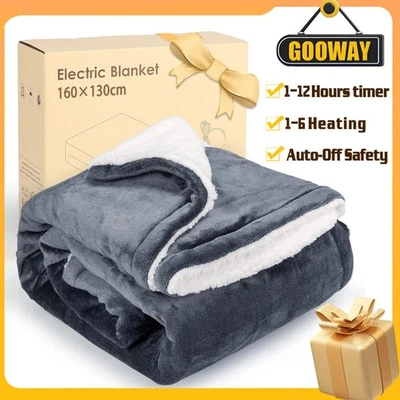 Electric Blanket Heated Throw Over Luxurious Fleece Washable Digital Controller - Image 1 of 4