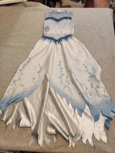 Corpse Bride Dress Costume Girls Youth Medium Tim Burton Spirit Halloween Blue - Picture 1 of 16