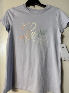 Puma Essentials Script Graphic Crew Neck Short Sleeve T-Shirt Youth Girls Size L - Picture 1 of 4