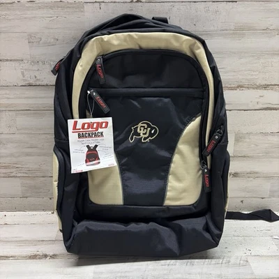 Mochila de viaje Colorado Buffaloes CU con logotipo de roca negra dorada para computadora portátil Foto 1 de 4