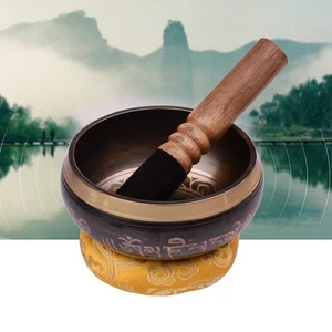 Tibetan Singing Bowl Set With 12.5cm/5inch Handmade Metal Sound Bowl And Soft - Bild 1 von 11