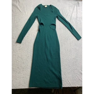 Abercrombie Fitch Pulloverkleid gerippt Cutout Langarm grün XSP - Bild 1 von 6