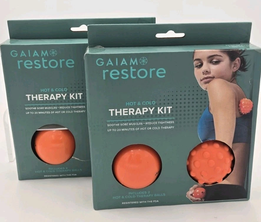 Lote de 2 bolas de terapia de frío caliente Gaiam Orange Restaurar nuevas en caja Foto 1 de 2
