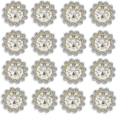 50 piezas adornos de diamantes de imitación botón de cristal plata respaldo plano hágalo usted mismo artesanía para FL Foto 1 de 4