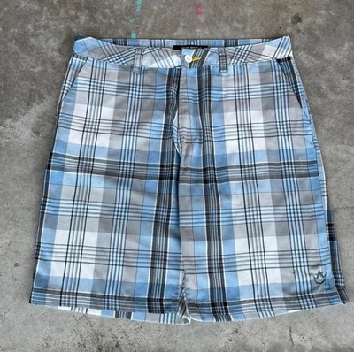 Rusty Y2K Plaid 5-Pocket Utility Baggy Shorts Men’s 36x10 Skater Grunge - Image 1 of 4