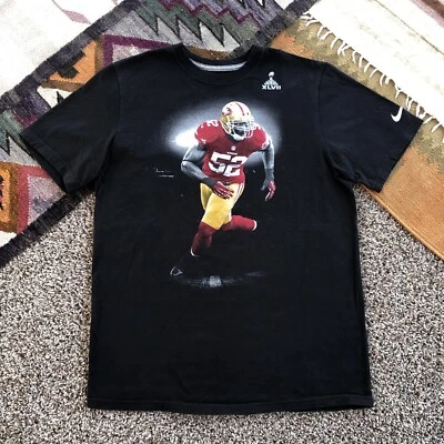 Nike 49ers Super Bowl XLVII 2013 Patrick Willis Tee Shirt Mens Size L NFL #52 - Image 1 of 4
