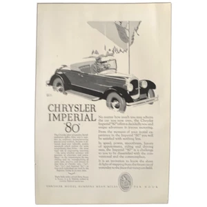 Vintage 1927 Chrysler Imperial 80 Ad Advertisement - Picture 1 of 4