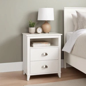 Prepac Yaletown 2 Drawer Nightstand in White - Picture 1 of 1