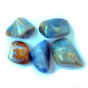 5 Chalcedon Trommelsteine blau/mehrfarbig ca. 2,5-3,5cm - Bild 1 von 1