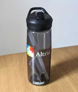 Camelbak black water bottle 750ml flip lid straw Altria decal tobacco company - Picture 1 of 7