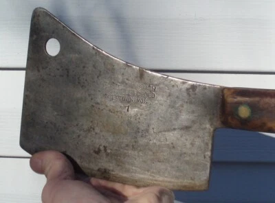 VILLAGE BLACKSMITH WATERTOWN WISCONSIN LRG 14" PRIMITIVE ANTIQUE MEAT CLEAVER - Image 1 of 4