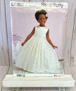 Simplicity Schnittmuster Vintage Style Mädchen 4-8 Braut Party Kleid D0920 NEU - Bild 1 von 2