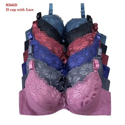 Бюстгальтер-минимайзер женский на косточках без подкладки с подкладкой полное покрытие кружевной большого размера 6 шт. - Изображение 1 из 4