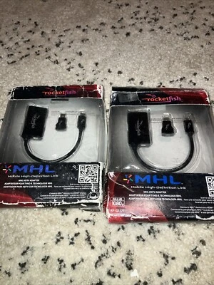 Rocketfish MHL HDTV Adaptor Full HD Works Enable MHL Devices Black USA Seller - Image 1 of 3