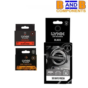 Lynx BLACK Aluminium Vent + 2 Extra Refill Packs Car Air Fresheners A1977 - Picture 1 of 8