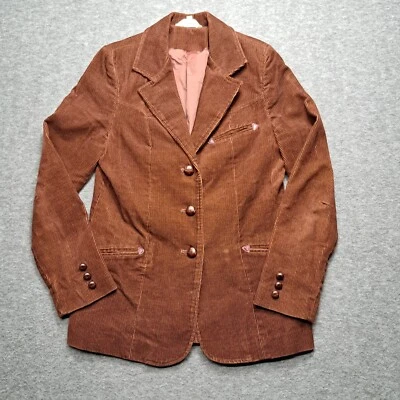 Vintage 70s Corduroy Western Blazer Womens 7/8 Country Craft Retro Boho Trendy - Image 1 of 4