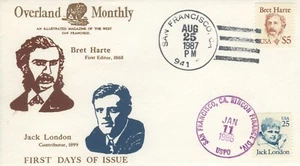 US #2196 First Day Cover Bret Harte $5 stamp Piszkiewicz Ebr Cachet - Picture 1 of 1