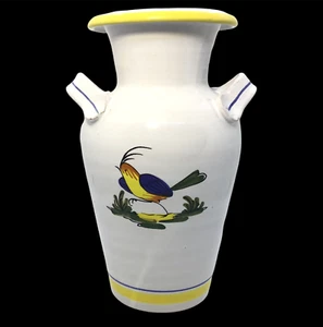 Itay Pottery Vase Uccello Bird  9"  Italian Hand Thrown Deruta Era Style - Picture 1 of 4