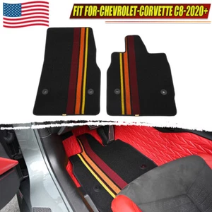 Fits Corvette C8 Stingray Coupe 2020-2024 Floor Mats Tricolor Carpet Nylon Liner - Bild 1 von 14