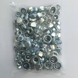 450g DI DADO DI BLOCCAGGIO MULTIUSO NYLOC 'MIXED IN CONFEZIONE' ZINCATO BZP - Foto 1 di 1