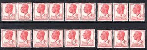 1951 KGVI Definitives Australia 4 1/2d Red Pairs & Singles (18 Stamps) MNH - Picture 1 of 1