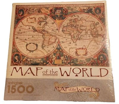 Vintage Springbok "Map of the World" 1500pc Puzzle, New Sealed. - Image 1 of 3