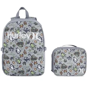 UNISEX HURLEY ONE AND ONLY Rucksack und Lunch-Set, Farbe Wolfsgrau Neu mit Etikett - Bild 1 von 9