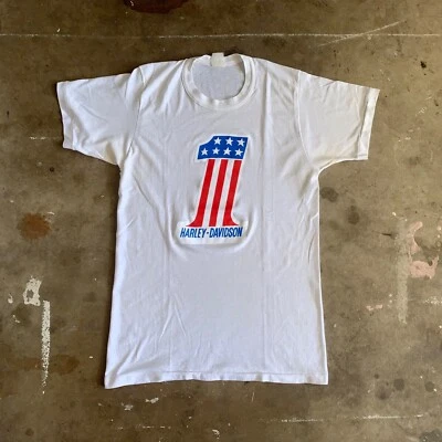 CAMISETA MOTOCICLETAS HARLEY DAVIDSON #1 VINTAGE AÑOS 80 TALLA S SUAVE Y DELGADA CAMISA MOTERA Foto 1 de 4
