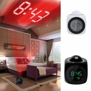 Alarm Clock LED Wall/Ceiling Projection LCD Digital Voice Talking Temperature - Picture 1 of 17