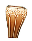 VINTAGE Hosley Potteries 8" BROWN Embossed VASE Art Deco Style HTF