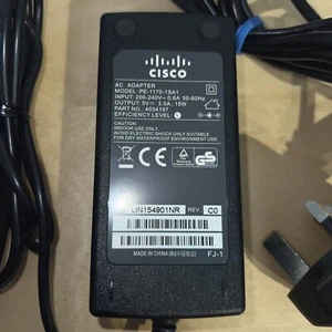 Genuine Cisco V Box Power Supply PE-1170-1SA1 5V 3A AC Adapter Cable PN 4034197 - Picture 1 of 3