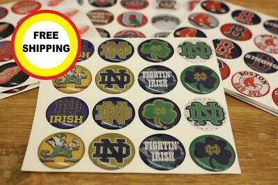 ND FIGHTING IRISH 16-PIECE SET 1" ROUND STICKERS WITH CLEAR DOME COVER - Image 1 of 4