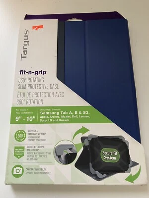 Targus Fit-n-Grip Universal Rotating Case for 9-10" Tablets - Black/Blue - Image 1 of 2