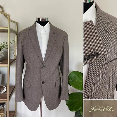 Tasso Elba Mens Two Button Tweed Blazer Wool Blend Sport Coat Jacket Size 42R - Image 1 of 4