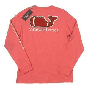 Vineyard Vines Boys Lobster Red Football Whale Graphic L/S Pocket T-Shirt - Picture 1 of 3