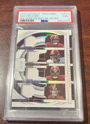 2023 National Treasures Multiplayer NFL Gear Silver PSA 9 POP 1 Washington /25 - Image 1 of 4