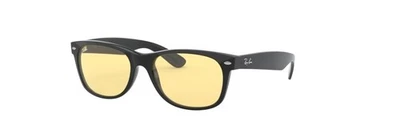 Ray Ban New Wayfarer RB2132F Asin Fit 601/R6 Polished Black w/Yellow 55mm - Image 1 of 4