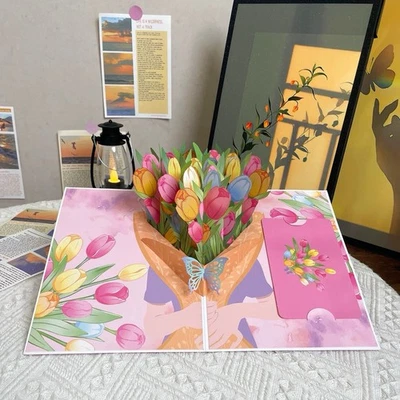 3D Pop-Up Grußkarte Geburtstag, Hochzeit, Valentinstag Weihnachten Neujahr - Image 1 of 3