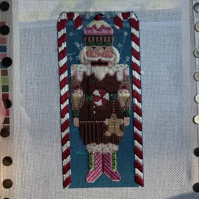 Shelly Tribbey nutCracker Hand painted Needlepoint Canvas Partial -Ship On Frame - Image 1 of 4