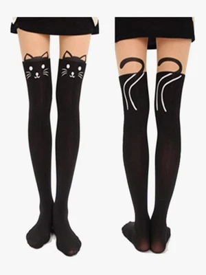 Женщин милый Cat лицо хвост чистый колготки колготки насмешливый искусственного бедра чулки - Изображение 1 из 4
