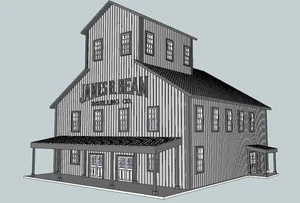 Destilería Jim Beam impresa en 3D, escala HO - Imagen 1 de 3