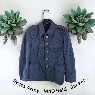 Vintage Swiss Army Military M40 Field Jacket Wool Sm/med 1941 - Image 1 of 4