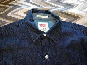 Levi's Mens Denim Shirt S Blue Standard Fit Long Sleeve Pockets Heavyweight - Photo 1/8