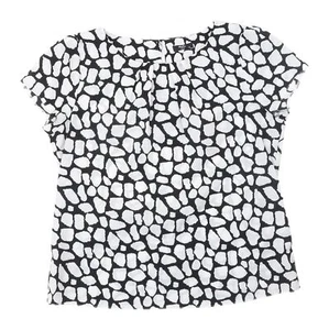 M&Co Women’s Geometric Blouse Black Ivory Size 14 - Picture 1 of 12