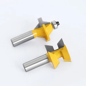 Edge Banding Tongue & Groove Router Bit Set Tongue & Groove 8mm 12mm 1/2 Shank - Picture 1 of 11