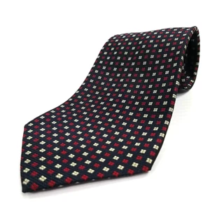 J Crew Luxury Tie Blue Red White Geometric Pattern Woven Silk Necktie 59" x 4" - Picture 1 of 7