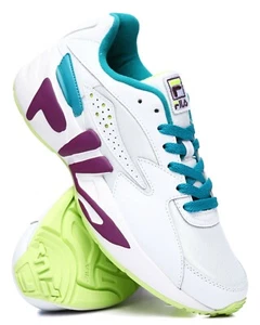 NEW LIMITED EDITION MENS FILA MINDBLOWER WHITE PURPLE TURQ LACE UP RUN SNEAKERS - Picture 1 of 7