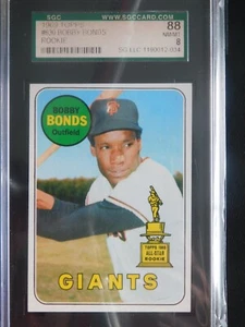 Tarjeta de béisbol 1969 Topps #630 Barry Bonds RC (casi nueva-como nueva) SGC 8 - Imagen 1 de 2