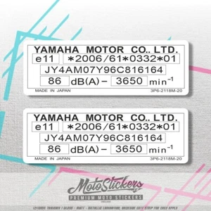 Frame sticker repair - VIN label - YAMAHA 90x31mm 2pcs - Foto 1 di 1