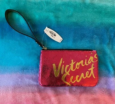 Muñequera Victoria's Secret con logotipo VS cremallera rosa brillante nueva con etiquetas Foto 1 de 2